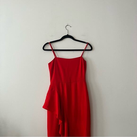 Lovers + Friends Cleo Red Ruffle Midi Dress - Picture 4 of 8